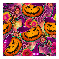 Halloween Witchy Pumpkin Seamless Pattern Premium Tee | Teevron