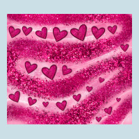 Pink Glitter Heart Ladies Tee | Teevron