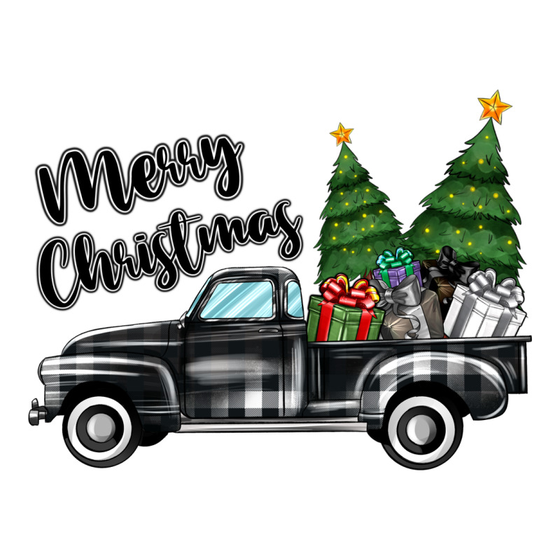 Merry Christmas Truck Long Sleeve Tee by MaliasSmallBusiness | Teevron