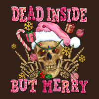 Dead Inside But Merry  Pink Christmas Skeleton Heavy Core Tee | Teevron