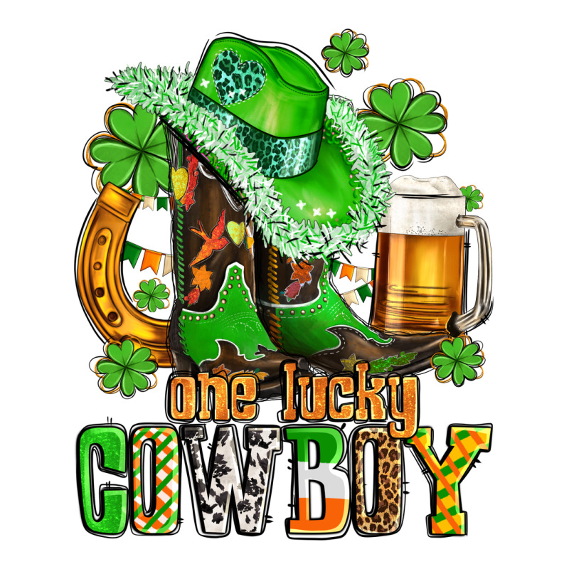 One Lucky  Cowboy With Hat And Boots Premium Tee by AdoDesignShop | Teevron