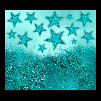 Turquoise Glitter Star Ladies Tee | Teevron