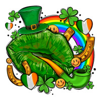st patricks lips with horseshoe rainbow and shamrocks | Teevron