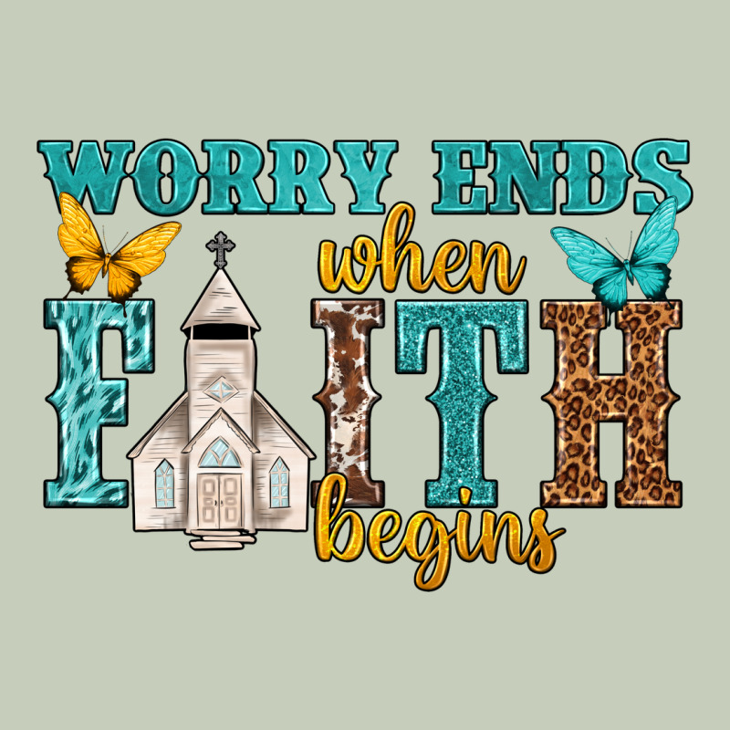 Worry Ends When Faith Begins Classic Tee by NancyCooperArtShop | Teevron