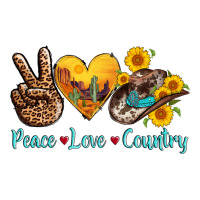 Peace Love Country Cowhide Cowboy Hat Premium Tee | Teevron