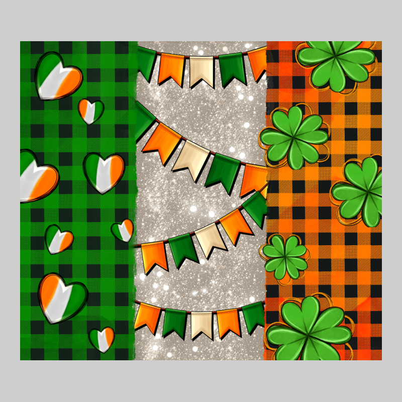 Irish Flag With Shamrocks And Heart Premium Tee by AdoDesignShop | Teevron