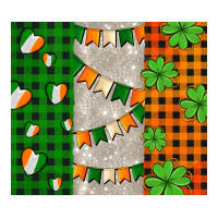 irish flag with shamrocks and heart | Teevron