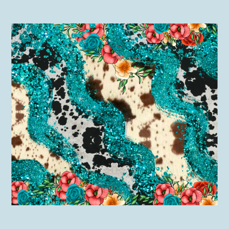 Turquoise Glitter Cowhide Ladies Tee by JahusDesignShop | Teevron