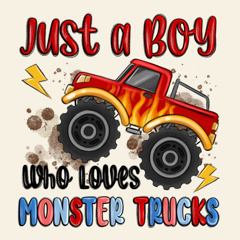 Just A Boy Who Loves Monster Trucks Vintage Tee by MaliasSmallBusiness | Teevron