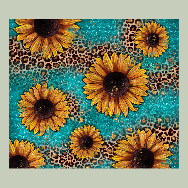 Sunflower Turquoise Glitter Ladies Tee by JahusDesignShop | Teevron