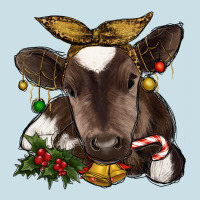 Christmas Baby Cow Ladies Tee | Teevron