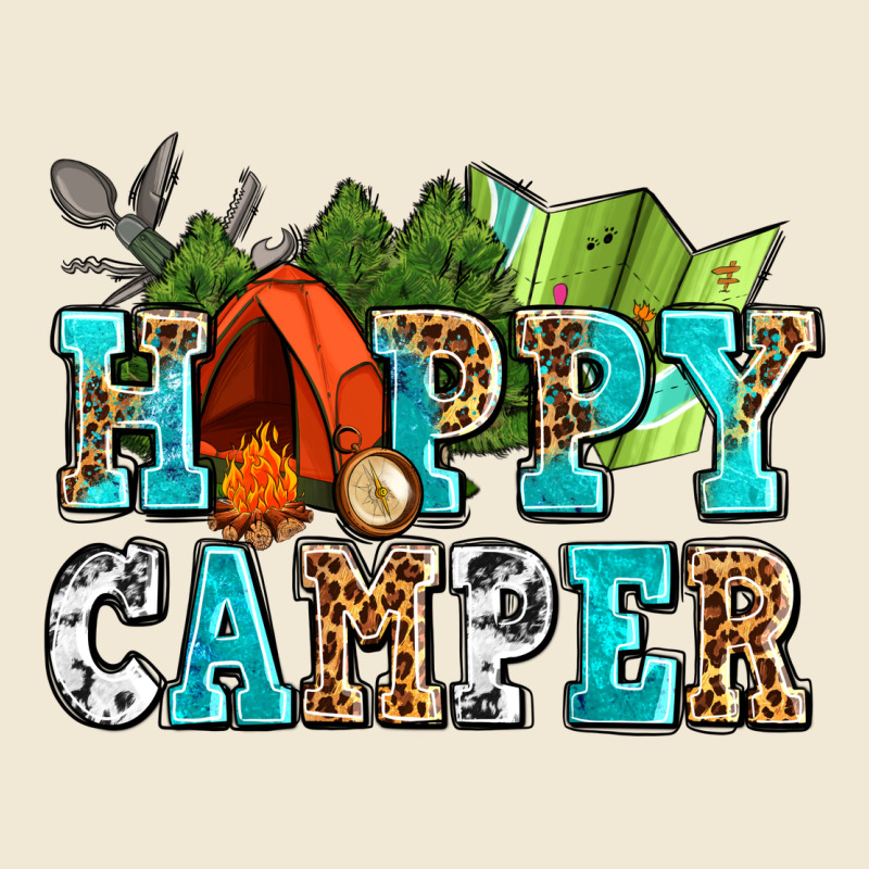 Happy Camper With Trees And Map Premium Tee by AdoDesignShop | Teevron