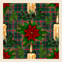 Christmas Candle And Ornaments Seamless Pattern Premium Tee | Teevron