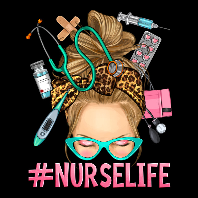 Blonde Messy Bun Nurse Life Ladies Tee by RanaPortraitStore | Teevron