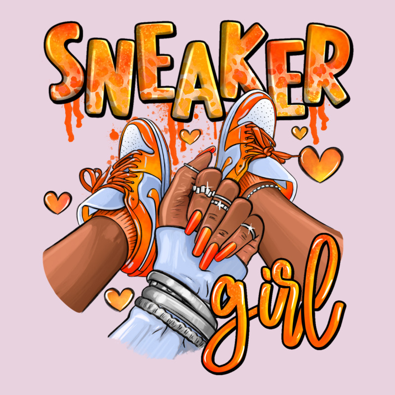 Orange Galaxy Sneaker Girl Afro Woman Ladies Tee by RanaPortraitStore | Teevron