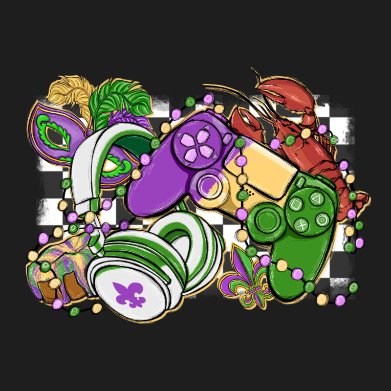 Gamer Mardi Gras Game Controller Classic Tee by MaliasSmallBusiness | Teevron