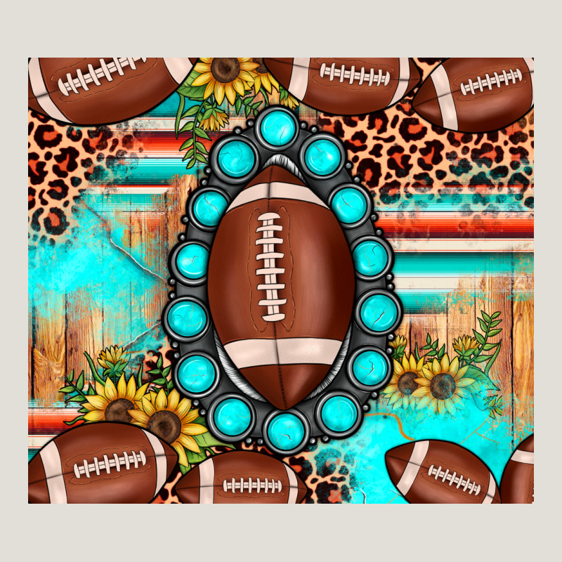 Football Leopard Turquoise Gemstone Sunflower Heavy Core Tee by JahusDesignShop | Teevron
