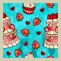 Valentines Day Cake And Strawberries Seamless Pattern Heavy Core Tee | Teevron