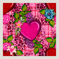 Valentines Day Flower Heart With Leopard Seamless Pattern Heavy Core Tee | Teevron