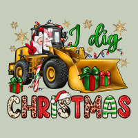 I Dig Christmas Bulldozer Santa Ladies Tee | Teevron