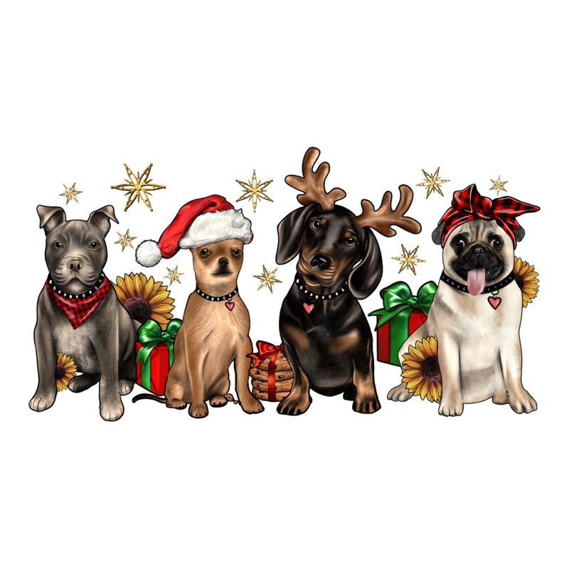 Christmas Chihuahua Pitbull Pug Dachshund Ladies Tee by JahusDesignShop | Teevron