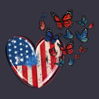 4th Of July American Flag Heart Butterfly Vintage Hoodie | Teevron