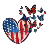 4th of july american flag heart butterfly | Teevron