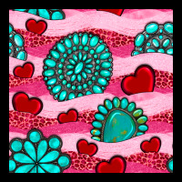 Valentines Day Turquoise Gemstone  And Hearts Heavy Core Tee | Teevron
