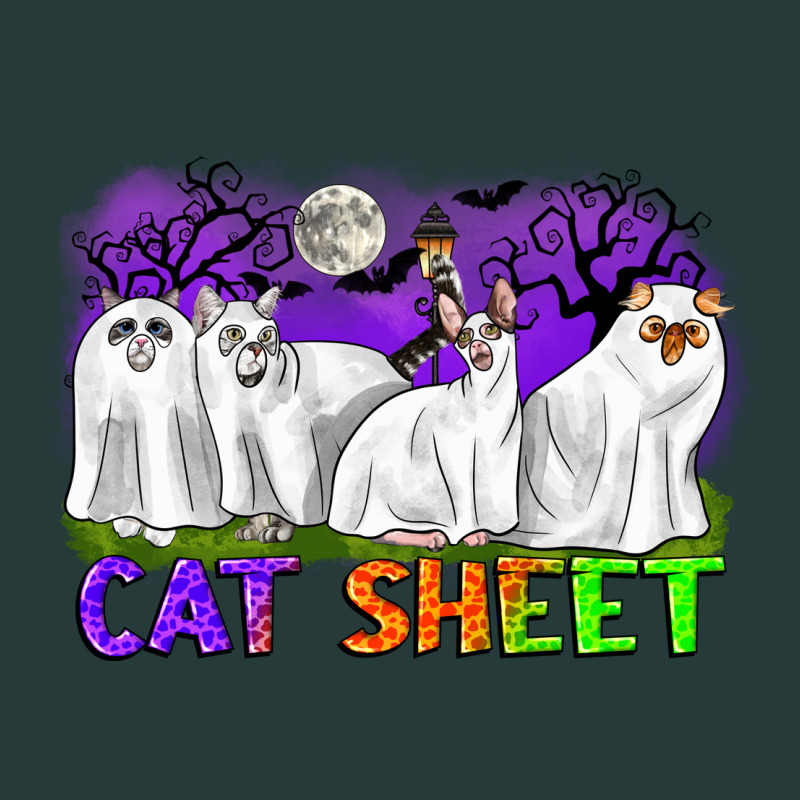 Cat Sheet Ghost Cats Halloween Premium Sweatshirt by CowGirlArtShop | Teevron