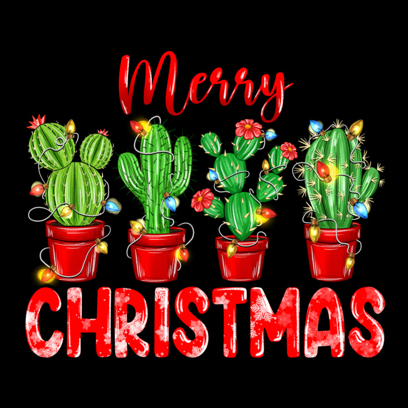 Merry Christmas Cactuses Long Sleeve Tee by MaliasSmallBusiness | Teevron