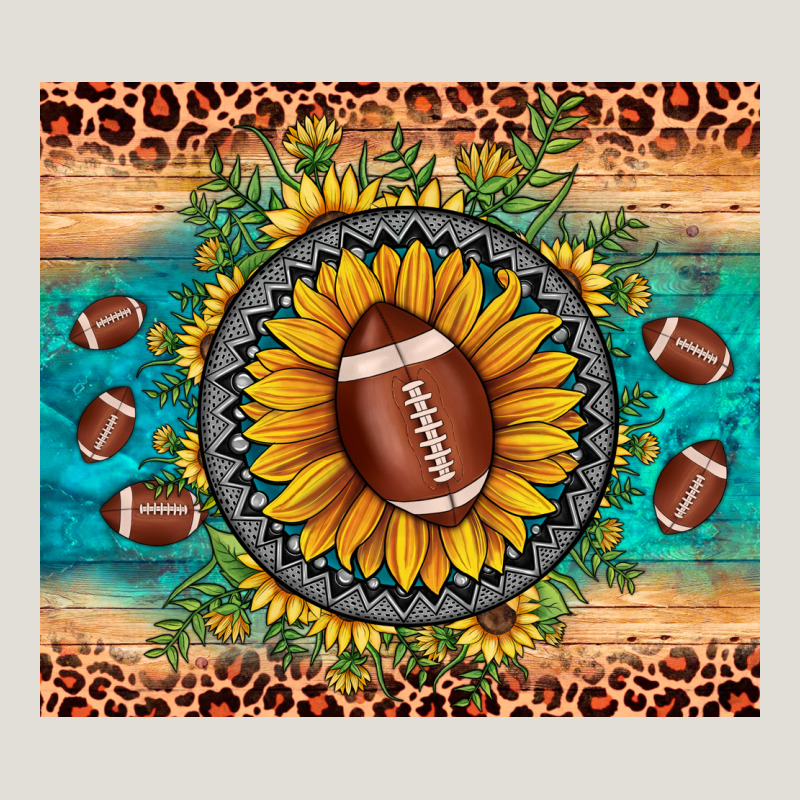 Football Leopard Turquoise Sunflower Heavy Core Tee by JahusDesignShop | Teevron