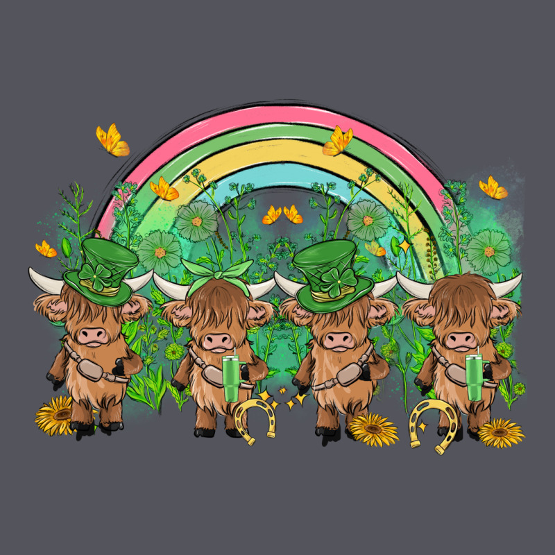 St Patrick's Day Baby Highland Cow Vintage Hoodie by MaliasSmallBusiness | Teevron