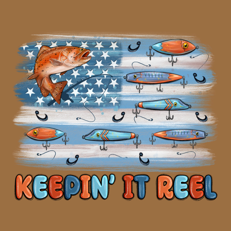 Fishing Lure Flag Keepin' It Reel Vintage Tee by MaliasSmallBusiness | Teevron