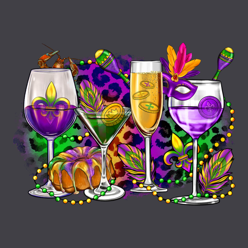 Mardi Gras Wine Glasses Cowgirl Heavyweight Hoodie by CowGirlArtShop | Teevron