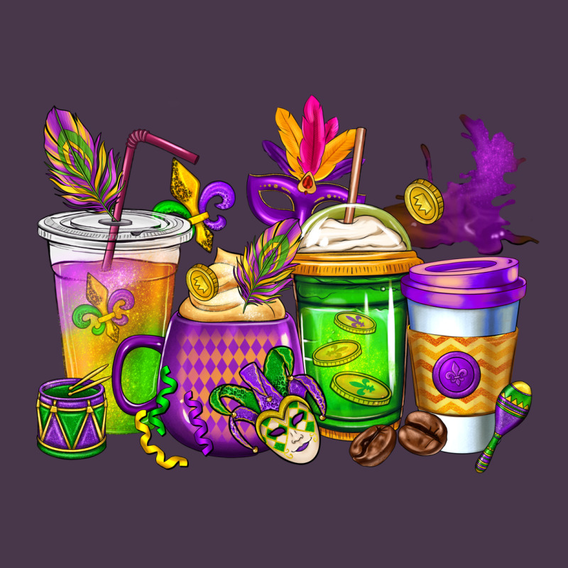 Mardi Gras Coffee Cups Cowgirl Heavyweight Hoodie by CowGirlArtShop | Teevron