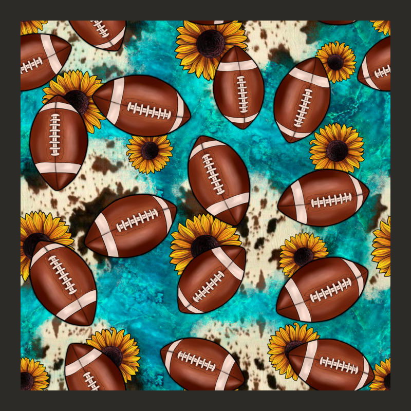 Football Turquoise Cowhide Sunflower Seamless Pattern Heavy Core Tee by JahusDesignShop | Teevron