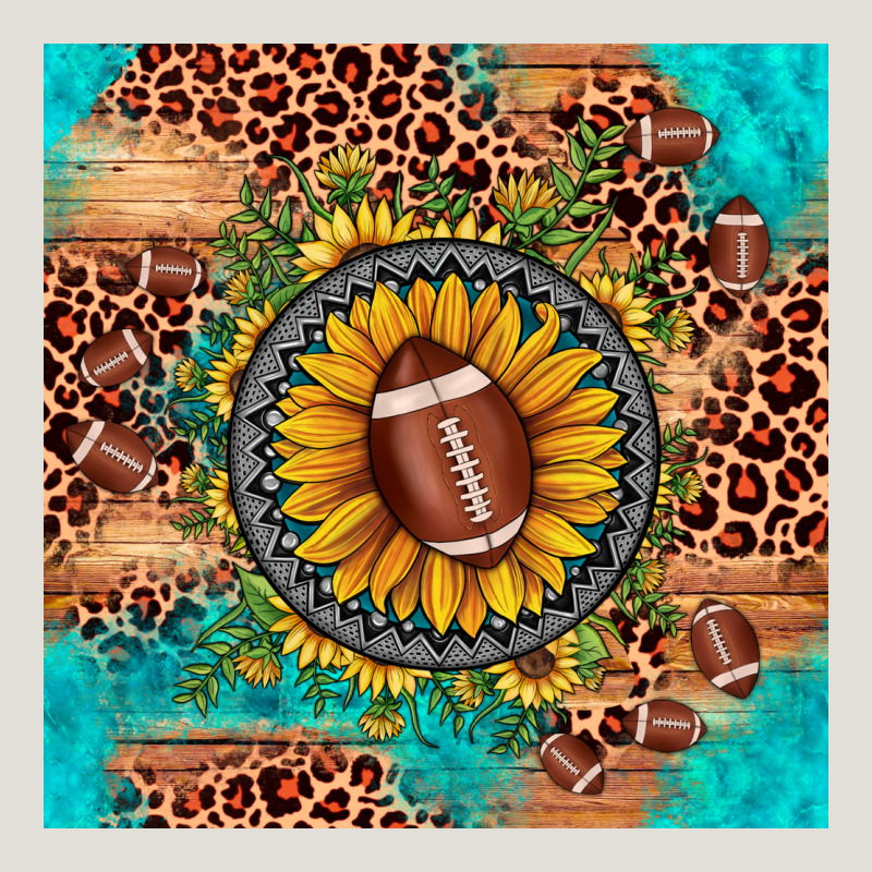 Football Leopard Turquoise Sunflower Seamless Pattern Heavy Core Tee by JahusDesignShop | Teevron
