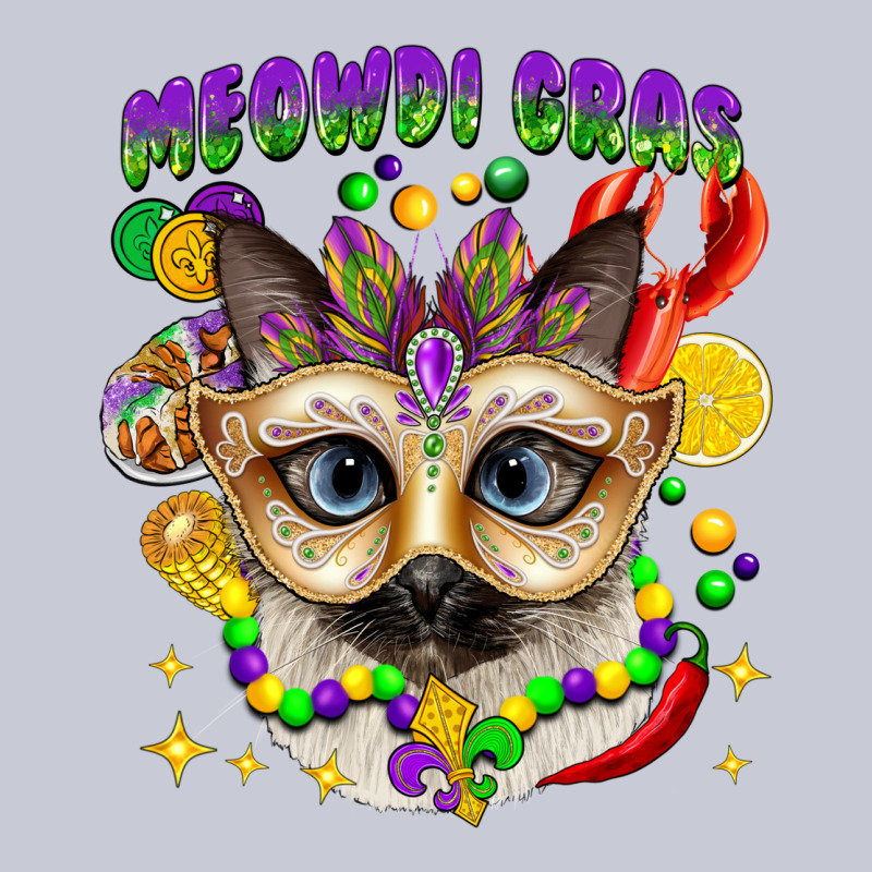 Meowdi Gras Mardi Gras Cat Heavyweight Hoodie by CowGirlArtShop | Teevron