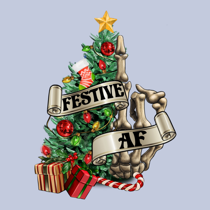 Festive Af Christmas Middle Finger Long Sleeve Tee by NancyCooperArtShop | Teevron