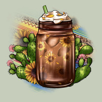 Sunflower Coffee Cup Cactus Ladies Tee | Teevron