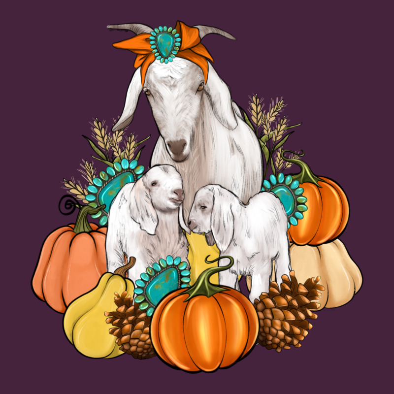 Goat Family Fall Pumpkins Gemstone Premium Tee by Artiststas | Teevron