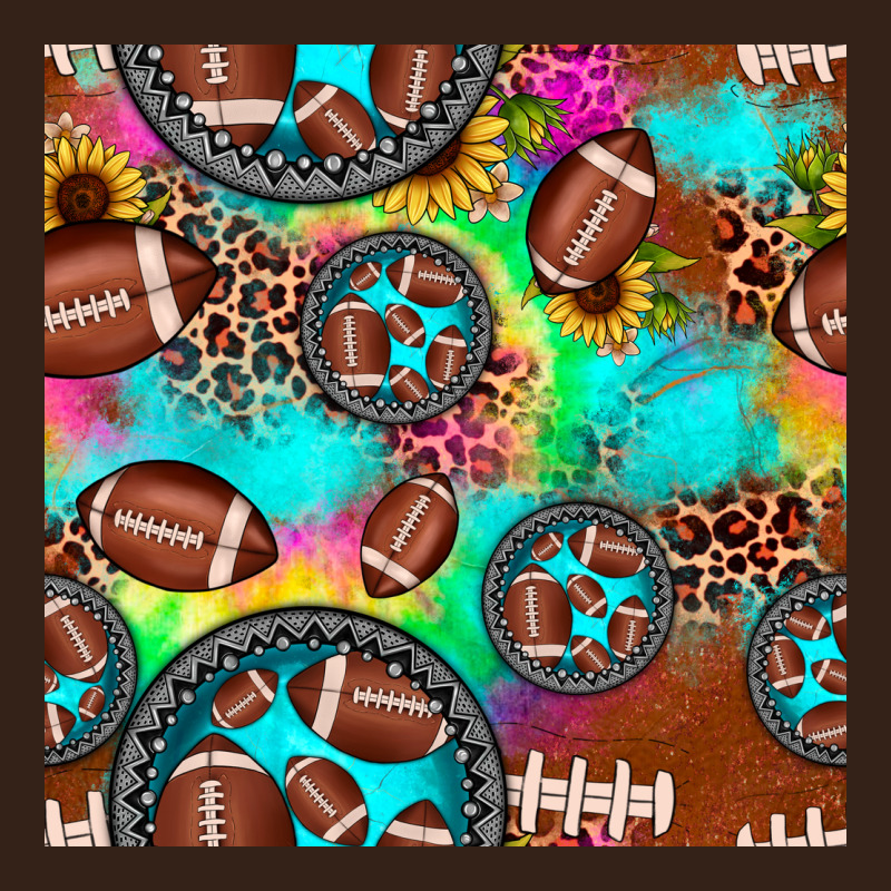 Football Tie Dye Gemstone Sunflower Seamless Pattern Heavy Core Tee by JahusDesignShop | Teevron