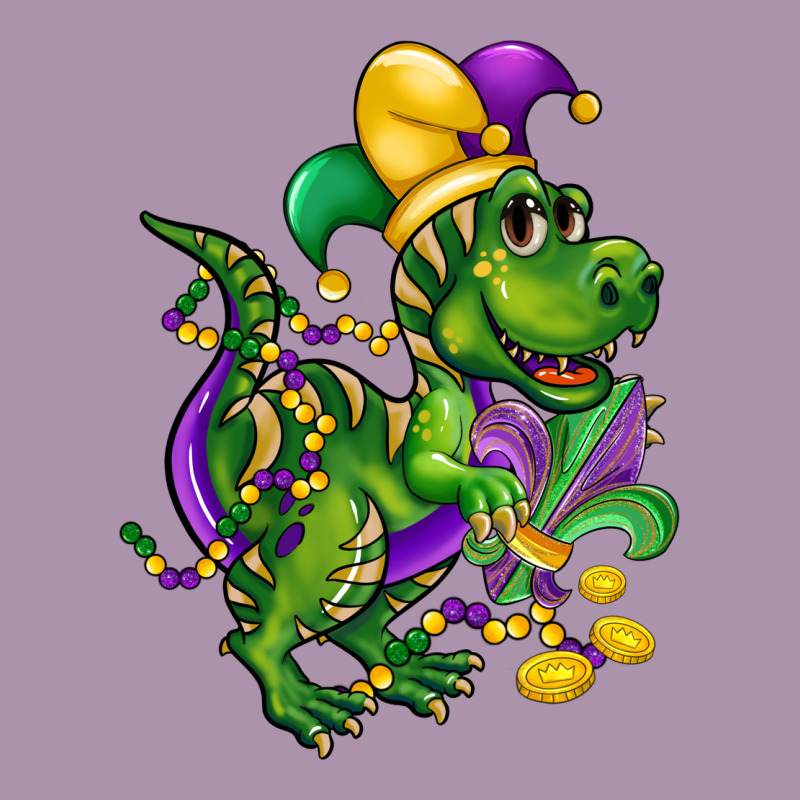 Mardi Gras Trex Heavyweight Hoodie by CowGirlArtShop | Teevron