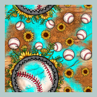 Baseball Turquoise Sunflower Seamless Pattern Heavy Core Tee | Teevron