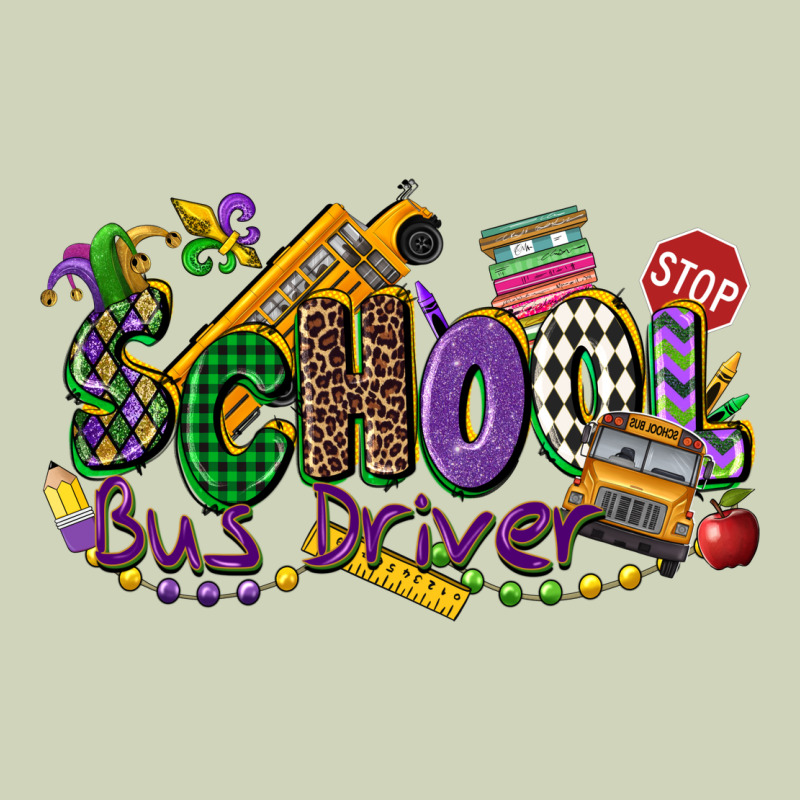 School Bus Driver Mardi Gras Heavyweight Hoodie by CowGirlArtShop | Teevron