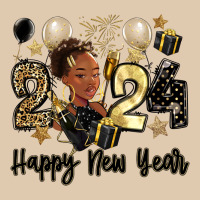 2024 Happy New Year Black Woman Heavyweight Sweatshirt | Teevron