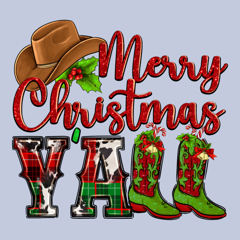 Merry Christmas Y'all Cowboy Long Sleeve Tee by MaliasSmallBusiness | Teevron