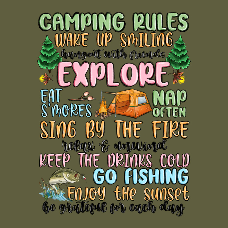 Camping Rules Vintage Tee by MaliasSmallBusiness | Teevron