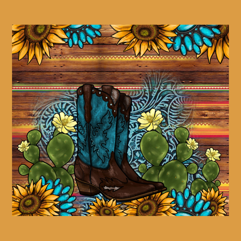 Boot Cactus Sunflower Gemstone Urban Heavy Tee by AdoDesignShop | Teevron