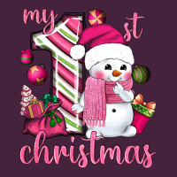 My 1st. Pink Christmas With Cute Snowman Long Sleeve Tee | Teevron